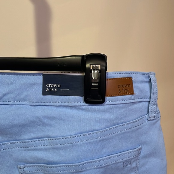 NWT sky blue high rise crop colored denim jeans - Picture 5 of 7